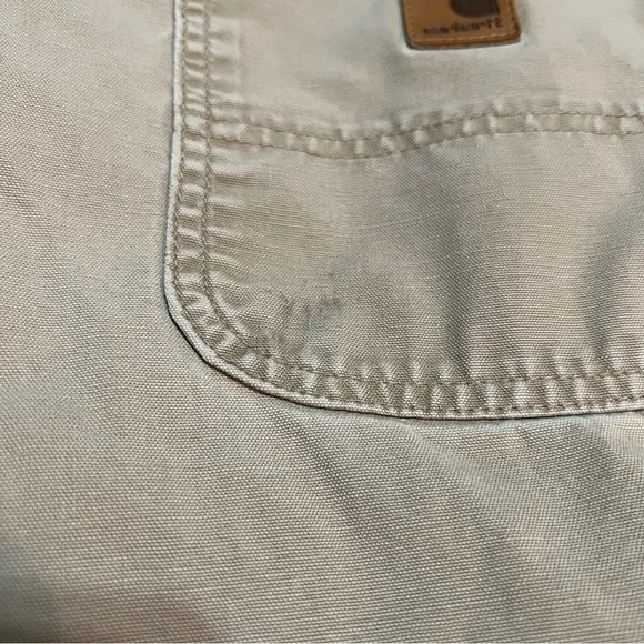 Tan Carhartt carpenter cargo workwear pants original dungaree fit size 34x29 - Picture 13 of 13